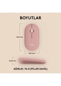 Logitech M350s Pebble 2 Bluetooth Kablosuz Sessiz Kompakt Mouse - Pembe thumbnail 3