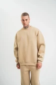Vexor Uzun Kol Bisiklet Yaka Basic SweatShirt - Bej thumbnail 1