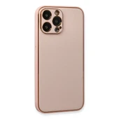 Apple İphone 13 Pro Kılıf Coco Deri Silikon Kapak - Pembe thumbnail 3