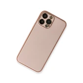 Apple İphone 13 Pro Kılıf Coco Deri Silikon Kapak - Pembe thumbnail 2