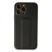 Apple İphone 13 Pro Kılıf Coco Deri Standlı Kapak - Siyah thumbnail 1