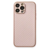 Apple İphone 13 Pro Max Kılıf Coco Karbon Silikon - Pembe thumbnail 1