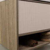 Kobos Elegant 100 cm Banyo Dolabı Seti Light Walnut + Luna thumbnail 7