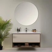 Kobos Elegant 100 cm Banyo Dolabı Seti Light Walnut + Luna thumbnail 3