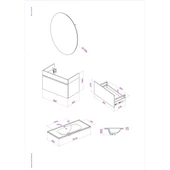 Kobos Harmony 100 cm Banyo Dolabı Seti Light Grey + Meguro thumbnail 8