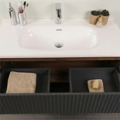 Kobos Elegant 100 cm Banyo Dolabı Seti Miling Oak + Argento thumbnail 6