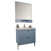 Kobos Noble 80 cm Banyo Dolabı Seti Light Blue thumbnail 1
