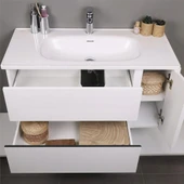 Kobos Linear 100 cm Banyo Dolabı Seti Bianco thumbnail 6