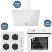 Kumtel Home Beyaz Cam Ankastre Set thumbnail 5
