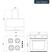 Kumtel Home Beyaz Cam Ankastre Set thumbnail 9