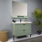 Kobos Noble 100 cm Banyo Dolabı Seti Mint thumbnail 2