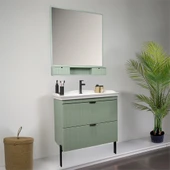 Kobos Noble 80 cm Banyo Dolabı Seti Mint thumbnail 2