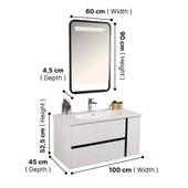 Kobos Linear 100 cm Banyo Dolabı Seti Bianco thumbnail 8