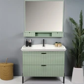Kobos Noble 100 cm Banyo Dolabı Seti Mint thumbnail 3