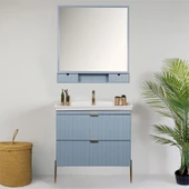 Kobos Noble 80 cm Banyo Dolabı Seti Light Blue thumbnail 3