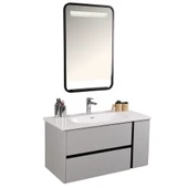 Kobos Linear 100 cm Banyo Dolabı Seti Light Grey thumbnail 1