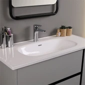 Kobos Linear 100 cm Banyo Dolabı Seti Light Grey thumbnail 4