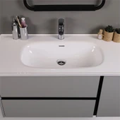 Kobos Linear 100 cm Banyo Dolabı Seti Light Grey thumbnail 5