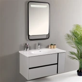 Kobos Linear 100 cm Banyo Dolabı Seti Light Grey thumbnail 2