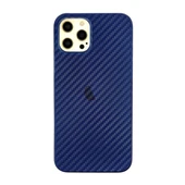 Apple İphone 12 Pro Max Kılıf Karbon Pp Silikon - Mavi thumbnail 1