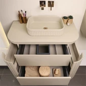 Kobos Gloria 100 cm Banyo Dolabı Seti Beige thumbnail 10