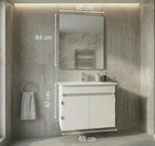 Creavit Flexio 65 Cm Katlanabilir Banyo Dolabı Beyaz Set thumbnail 3