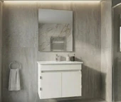 Creavit Flexio 65 Cm Katlanabilir Banyo Dolabı Beyaz Set thumbnail 2