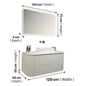 Kobos Gloria 100 cm Banyo Dolabı Seti Bianco thumbnail 10