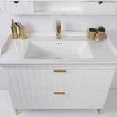 Kobos Noble 100 cm Banyo Dolabı Seti Bianco thumbnail 5