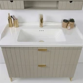 Kobos Noble 100 cm Banyo Dolabı Seti Luna thumbnail 5