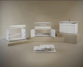 Creavit Flexio 65 Cm Katlanabilir Banyo Dolabı Beyaz Set thumbnail 4