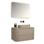 Kobos Gloria 100 cm Banyo Dolabı Seti Beige thumbnail 1
