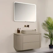 Kobos Gloria 100 cm Banyo Dolabı Seti Beige thumbnail 2