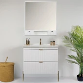 Kobos Noble 80 cm Banyo Dolabı Seti Bianco thumbnail 3
