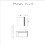 HİLTON BANYO DOLABI - MONZA 80 cm - GRİ thumbnail 2