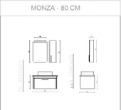 HİLTON BANYO DOLABI - MONZA 80 cm - BEYAZ thumbnail 3