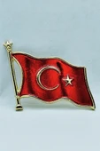 Işıltılı Türk Bayrağı Yaka İğnesi thumbnail 4