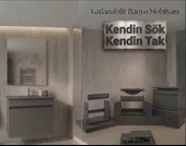 Creavit Flexio 65 Cm Katlanabilir Banyo Dolabı Antrasit Set thumbnail 1