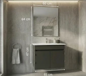 Creavit Flexio 65 Cm Katlanabilir Banyo Dolabı Antrasit Set thumbnail 3