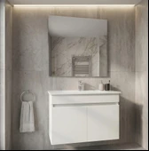 Creavit Flexio 80 cm Katlanabilir Banyo Dolabı Beyaz Set thumbnail 6