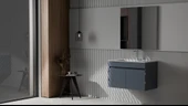 Creavit Flexio 80 cm Katlanabilir Banyo Dolabı Antrasit Set thumbnail 5