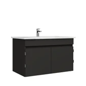 Creavit Flexio 80 cm Katlanabilir Banyo Dolabı Antrasit Set thumbnail 6