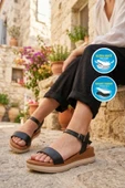 Siyah Kadın Düz Sandalet thumbnail 3