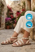 Bej Kadın Düz Sandalet thumbnail 3