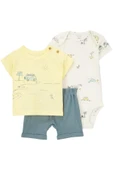 carters Layette Erkek Bebek Body Şort Set 3'lü Paket thumbnail 1