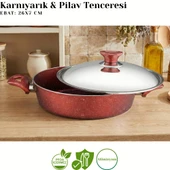ARZU ÇELİK 7 Parça Granit Set Çelik Kapak - Kırmızı thumbnail 4