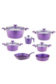 ARZU ÇELİK 12 Parça Granit Set Cam Kapak - Violet thumbnail 9