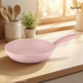 ARZU ÇELİK 24 Cm Granit Tek Saplı Tava - Pembe thumbnail 1