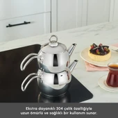 Karaca Adelya Çelik Saplı Mini Boy Çaydanlık thumbnail 2