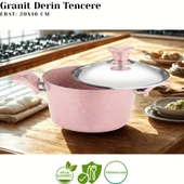 ARZU ÇELİK 7 Parça Granit Set Çelik Kapak - Pembe thumbnail 3